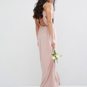 Pleated Maxi Dress with Open Back Detail Sz 2